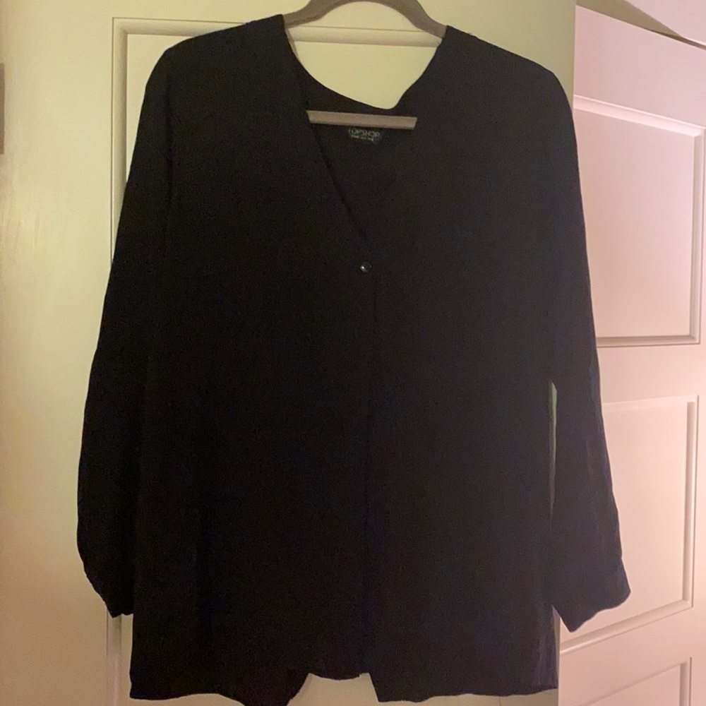 Topshop Black Button Down